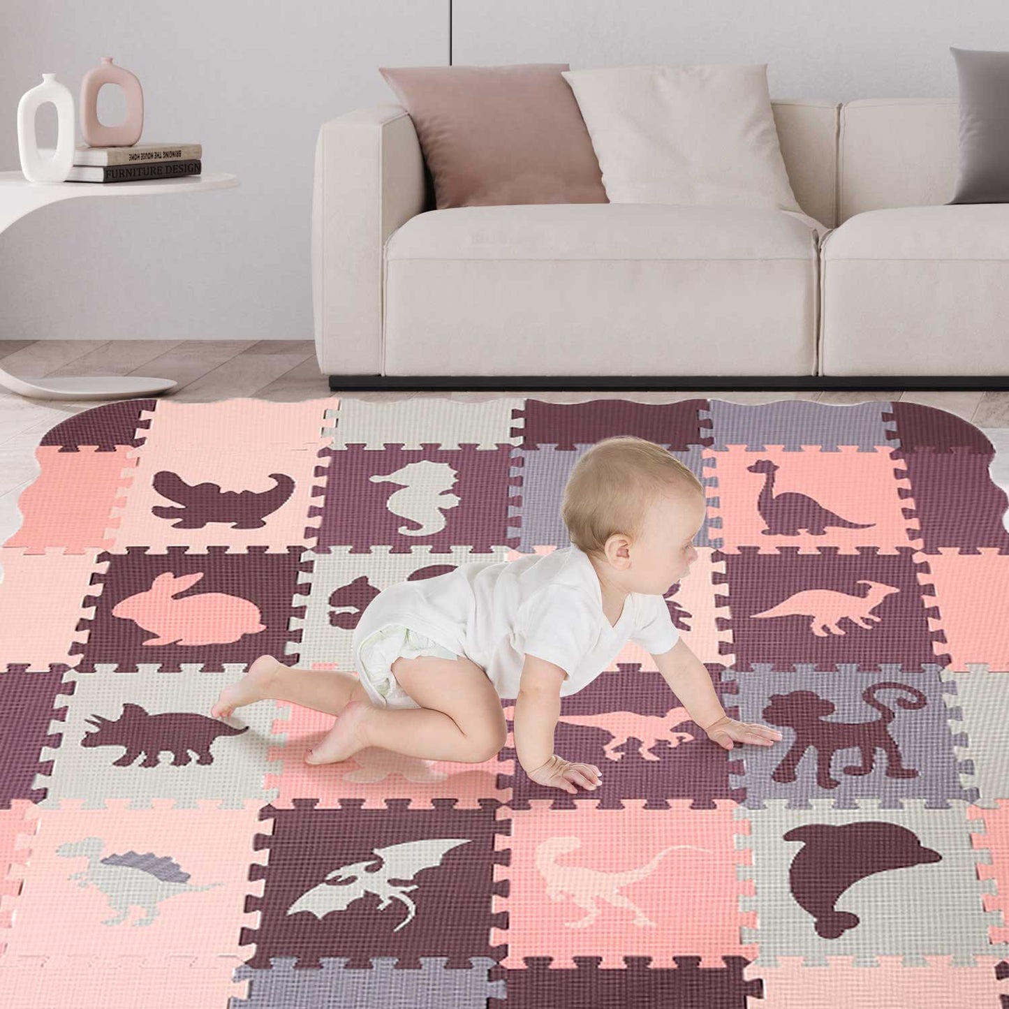 CUTE STONE 56" X 56" Baby Play Mat Floor Mat Foam Puzzle Playmat for Toddlers