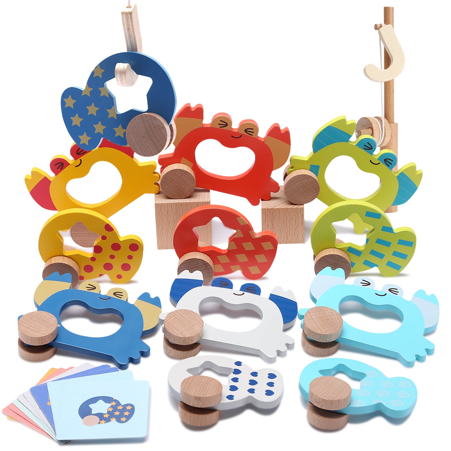 CUTE STONE Fishing tackle, Fishing Toy Set: Educational Toddler Game for Fine Motor Skills