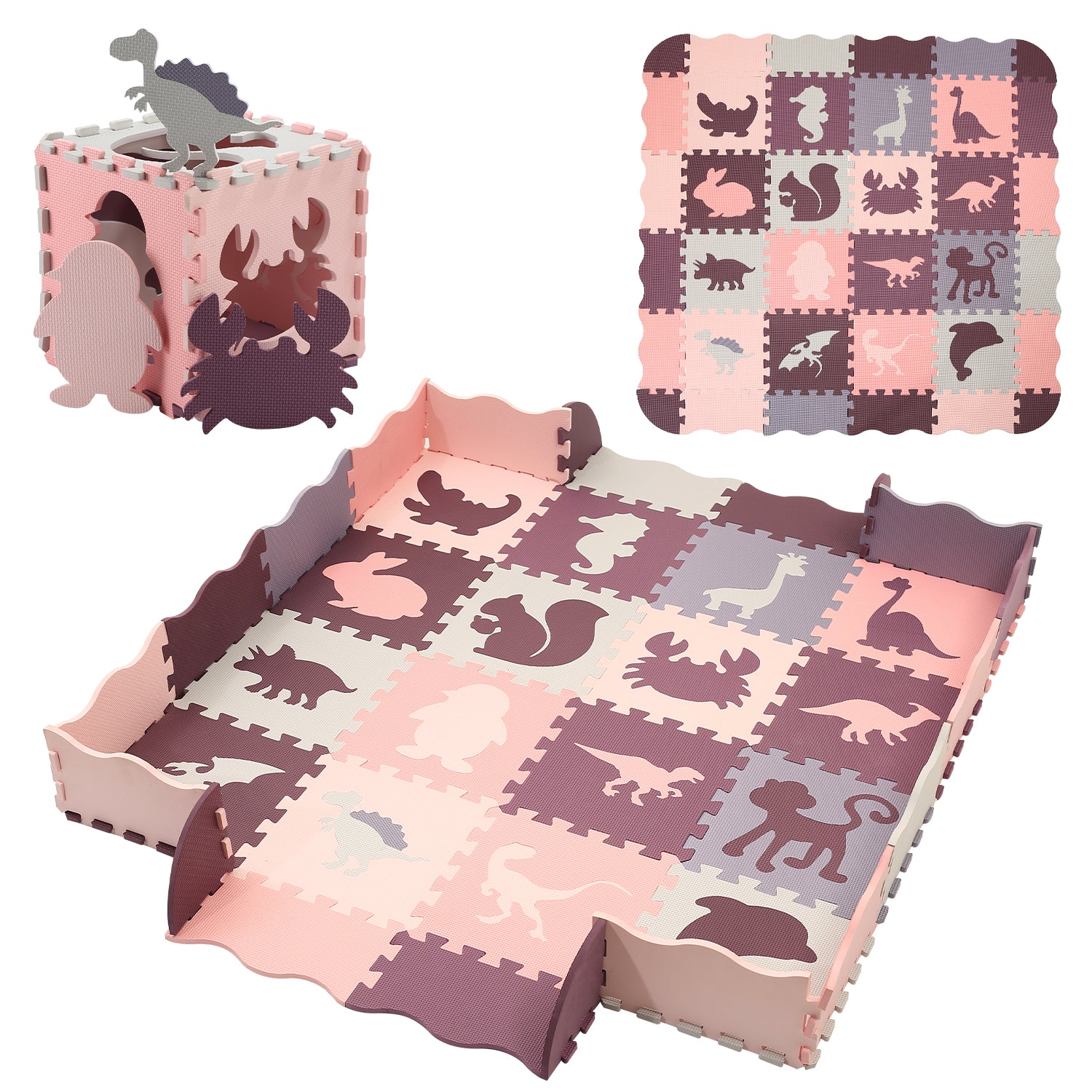 Baby Foam Play Mat with Fence (36 Foam Tiles) - Ashtonbee