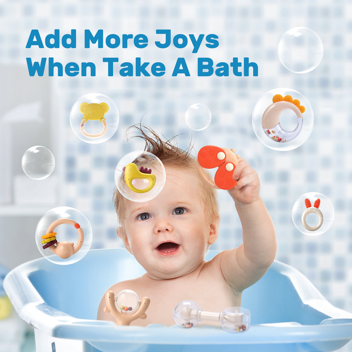 Cute Rattles CUTE STONE Baby Rattles, Multifunctional Baby Rattle with Music & Ligh