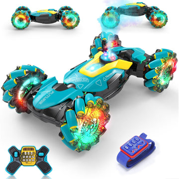 CUTE STONE Remote-controlled Toy Vehicles,Gesture Sensing RC Stunt Car with Fog Mist & Music, 4WD Hand Controlled Remote Control Drift Car Toy for Kids