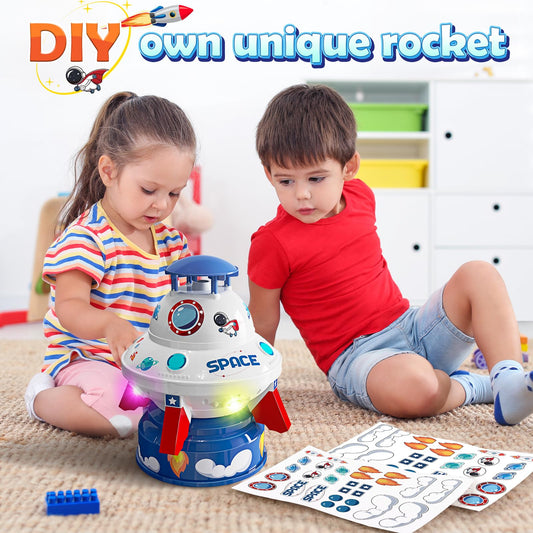 CUTE STONE Water Squirting Toys, Water Sprinkler for Kids Toys,Outdoor Summer UFO Water Rocket with Light Up Liftoff 9-16ft & Spin,Water Toy Backyard Lawn