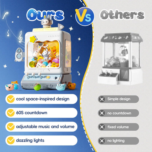 CUTE STONE Claw Crane Game Machines, Space Claw Machine for Kids, Large Electronic Game Vending Machine,Candy Dispenser Game for Kids