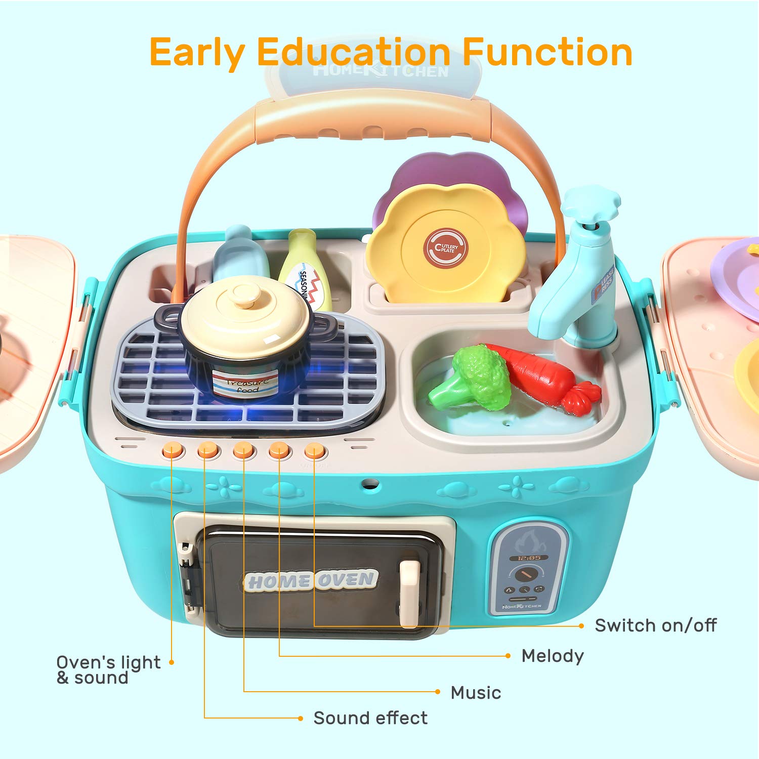 kitchen Set, with Musics and Lights Toys Kitchen Accessories